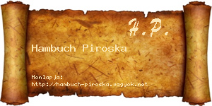 Hambuch Piroska névjegykártya