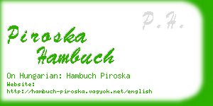 piroska hambuch business card